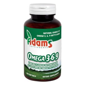 Omega 3-6-9  Ulei din seminte de in 100cps. Adams Supplements