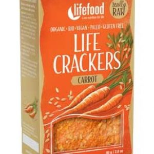 LIFECRACKERS CU MORCOVI RAW BIO FARA GLUTEN 80G