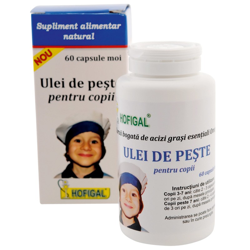 Ulei de peste pentru copii - 60 cps. moi