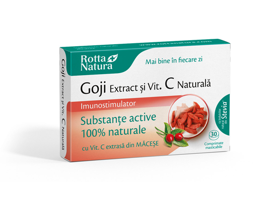 GOJI EXTRACT+VITAMINA C NATURALA 30CPR MASTICABILE