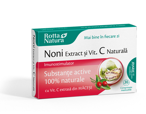 NONI EXTRACT+VITAMINA C NATURALA 30CPR MASTICABILE