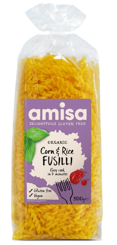 FUSILLI DIN OREZ SI PORUMB FARA GLUTEN BIO 500G