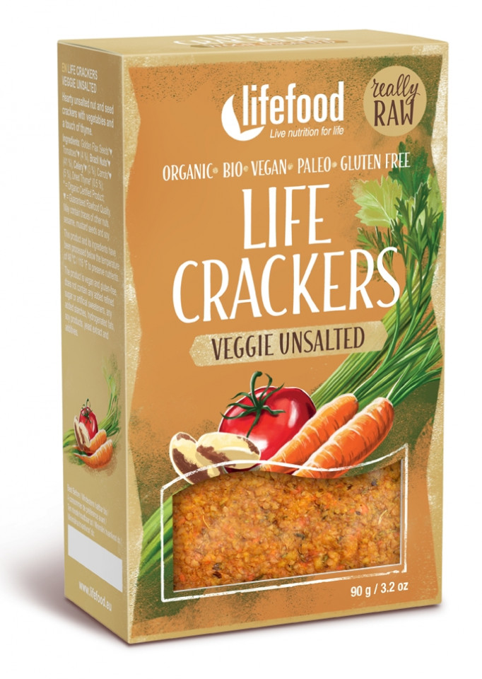 LIFECRACKERS CU LEGUME FARA SARE RAW BIO FARA GLUTEN 90G