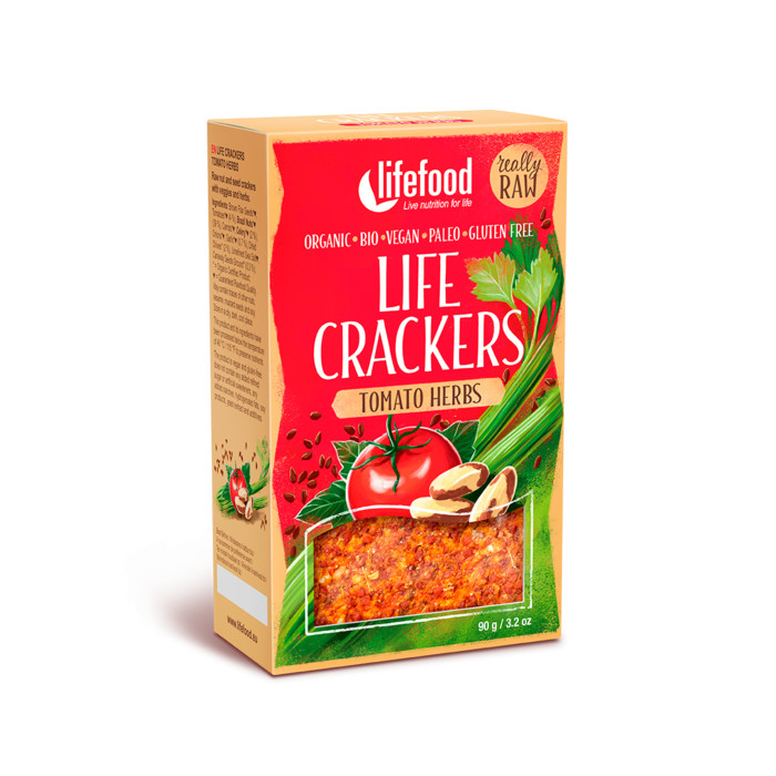 LIFECRACKERS CU ROSII SI IERBURI RAW BIO FARA GLUTEN 90G