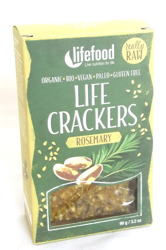 LIFECRACKERS CU ROZMARIN RAW BIO FARA GLUTEN 90G