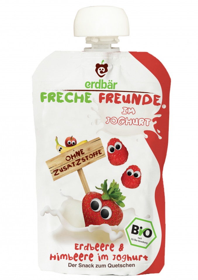 PIURE DE CAPSUNI, ZMEURA SI IAURT BIO 100G