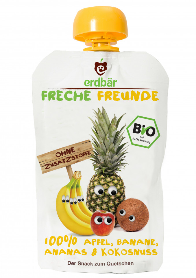 PIURE DE MERE, BANANE, ANANAS SI COCOS BIO 100G