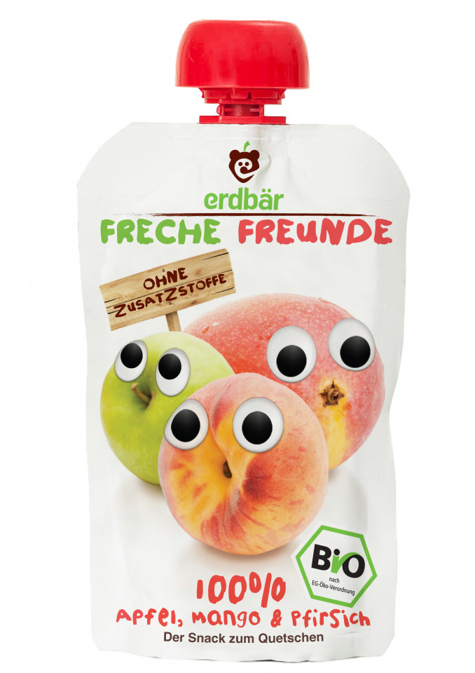 PIURE DE MERE, MANGO SI PIERSICI BIO 100G