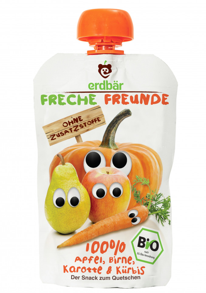 PIURE DE MERE, PERE, MORCOV SI DOVLEAC BIO 100G