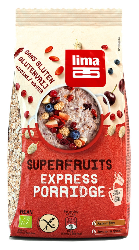 PORRIDGE EXPRESS CU SUPERFRUCTE BIO FARA GLUTEN 350G