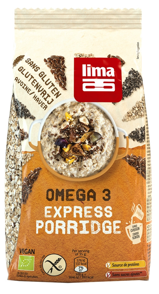 PORRIDGE EXPRESS OMEGA 3 BIO FARA GLUTEN 350G