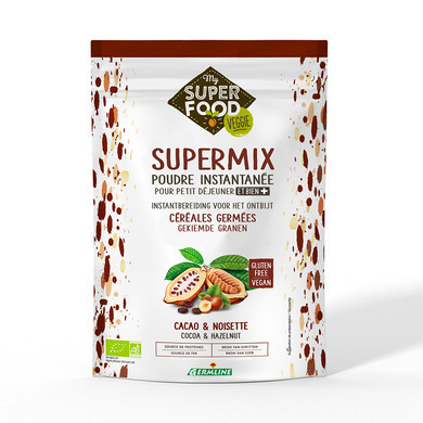 SUPERMIX PENTRU MIC DEJUN CU ALUNE SI CACAO BIO FARA GLUTEN 350G