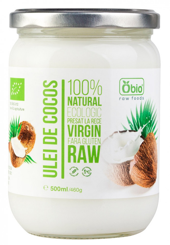 ULEI DE COCOS VIRGIN PRESAT LA RECE RAW BIO 460G/500ML