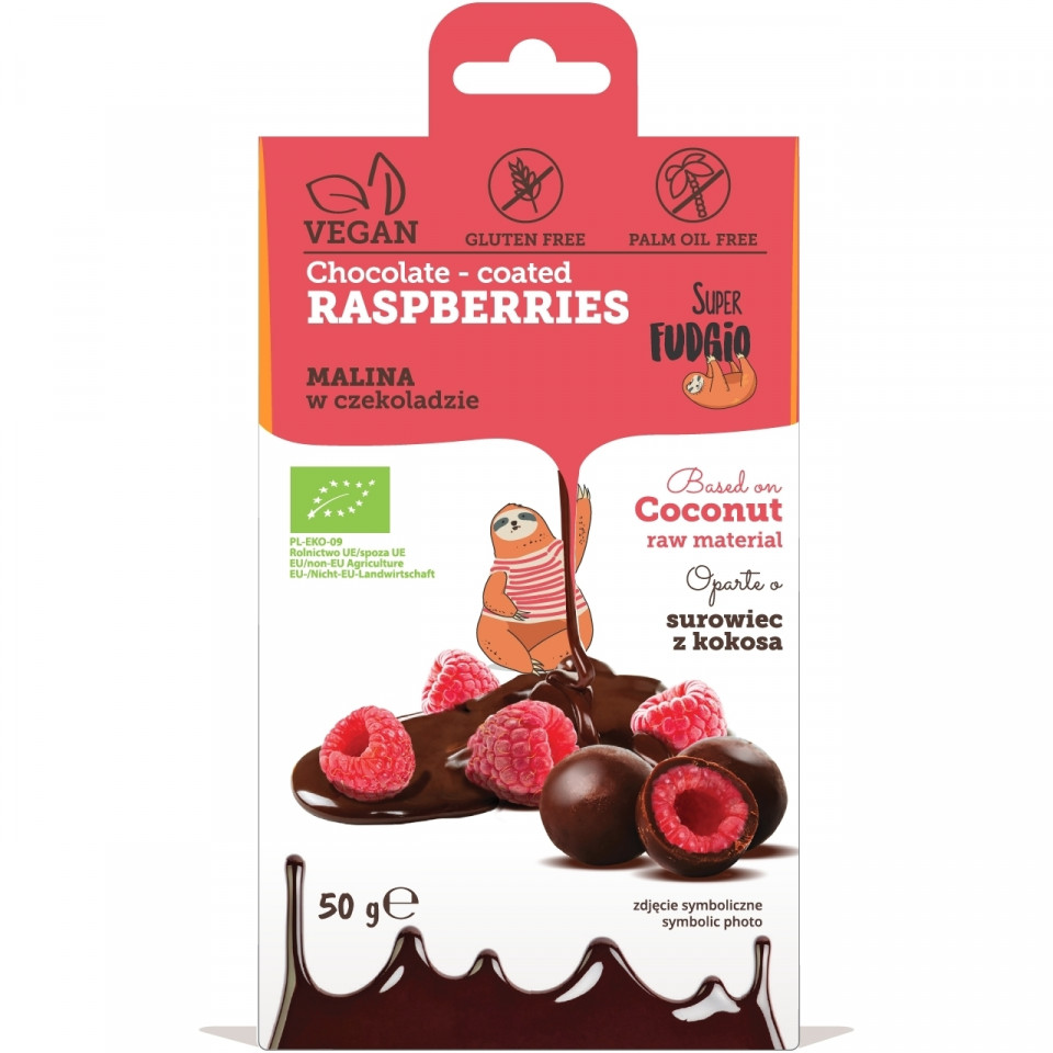 ZMEURA INVELITA IN CIOCOLATA BIO FARA GLUTEN 50G